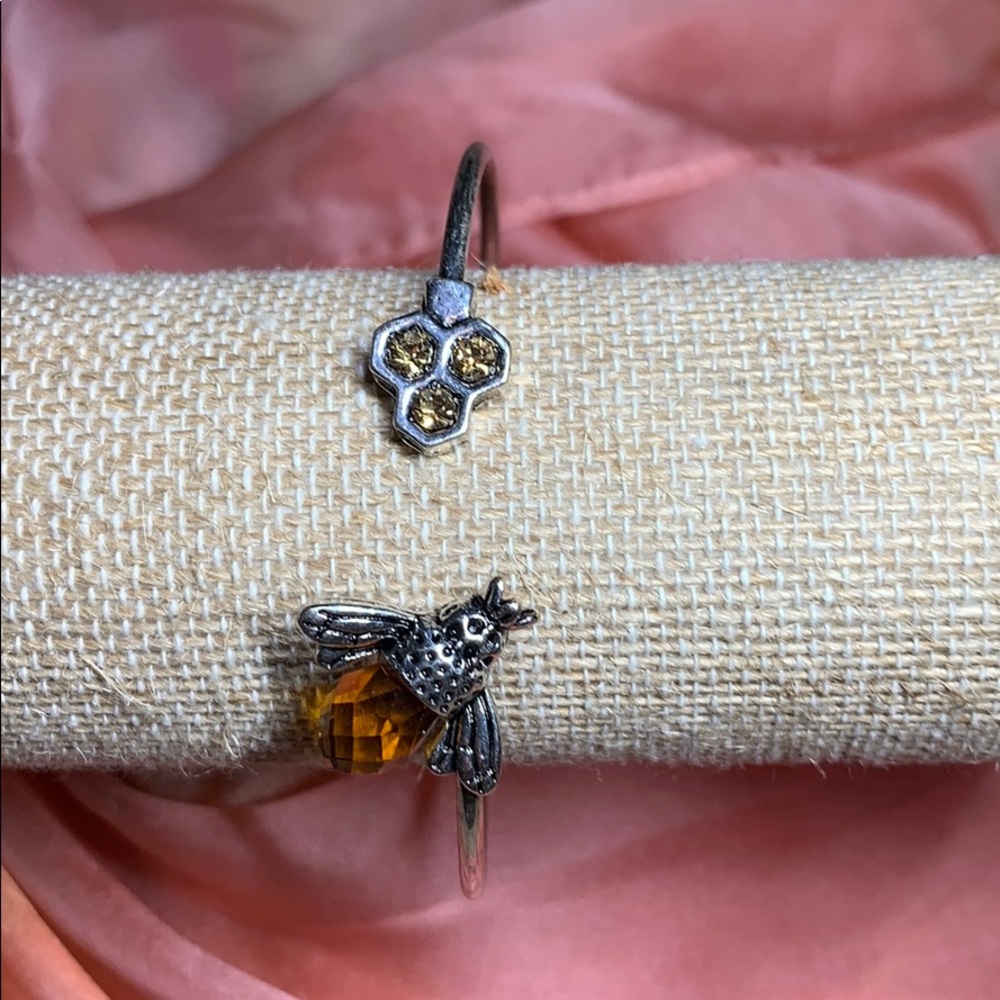 Honey Comb Bee Band Bracelet - Picture 2 of 4